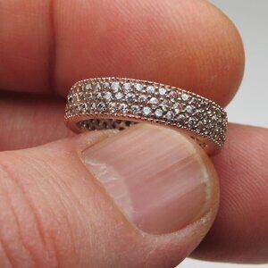14k Rose Gold *925 Sterling Silver Diamond  Ring